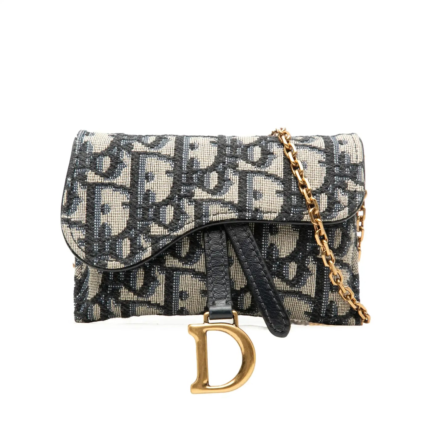 Dior Nano Oblique Canvas Saddle Chain Pouch