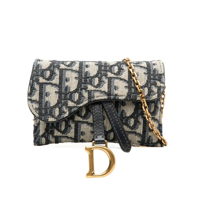 Dior Nano Oblique Canvas Saddle Chain Pouch
