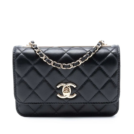 Chanel Mini Lambskin Trendy CC Wallet On Chain