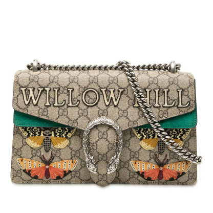 Gucci Medium GG Supreme Embroidered Willow Hill and Butterfly Dionysus Shoulder Bag