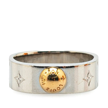 Louis Vuitton Silver Tone Nanogram Ring