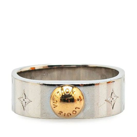 Louis Vuitton Silver Tone Nanogram Ring