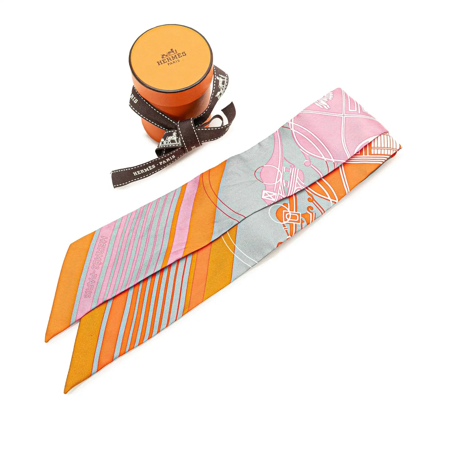 Hermès Ex-Libris Silk Twilly Scarf