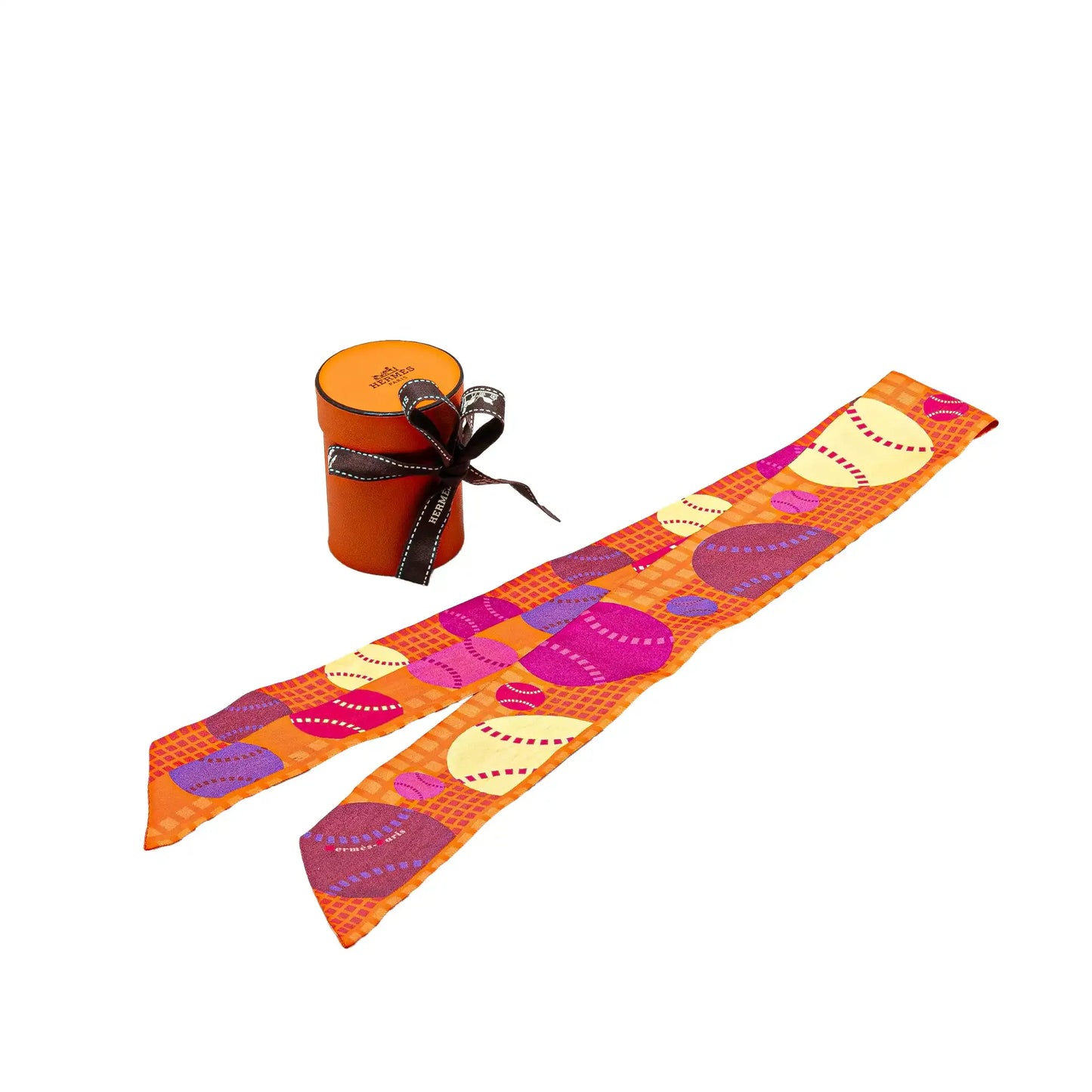 Hermès Balles de Tennis Silk Twilly Scarf