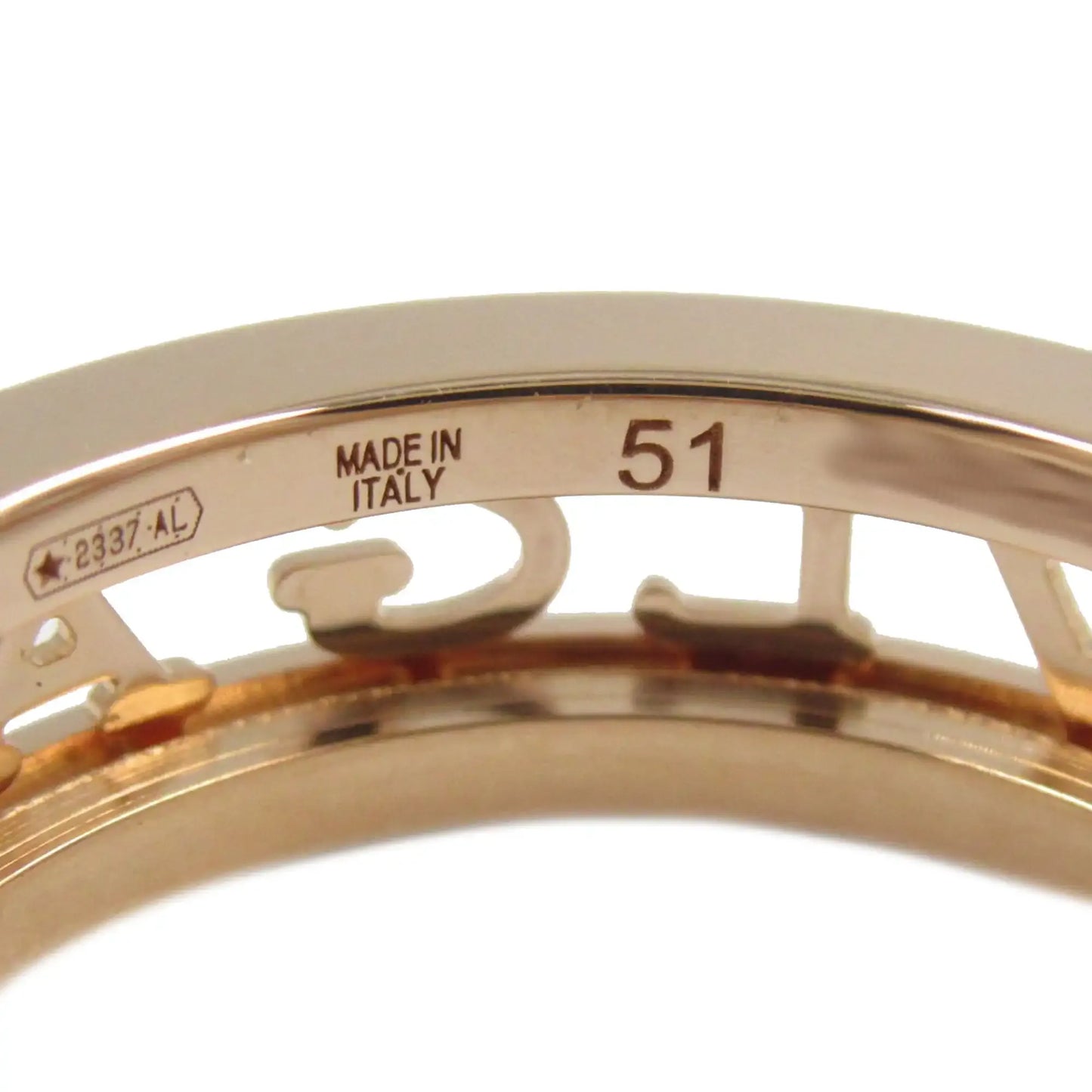 Bvlgari 18K Rose Gold B.Zero1 One Band Ring with Openword Logo Spiral