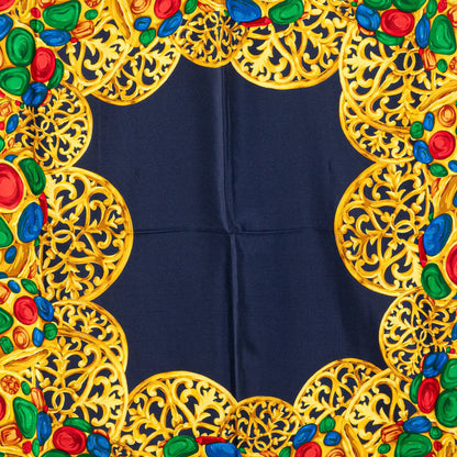 Chanel Gripoix Buttons Silk Scarf