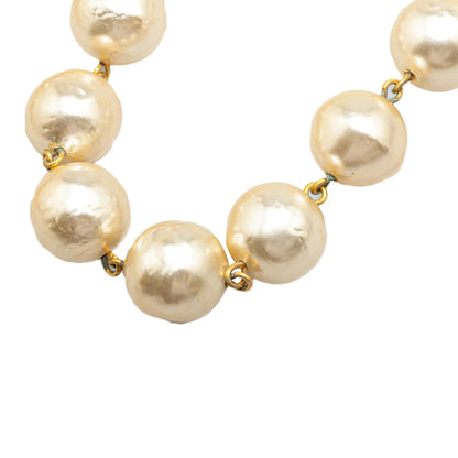 Chanel Gold Plated Faux Pearl Necklace