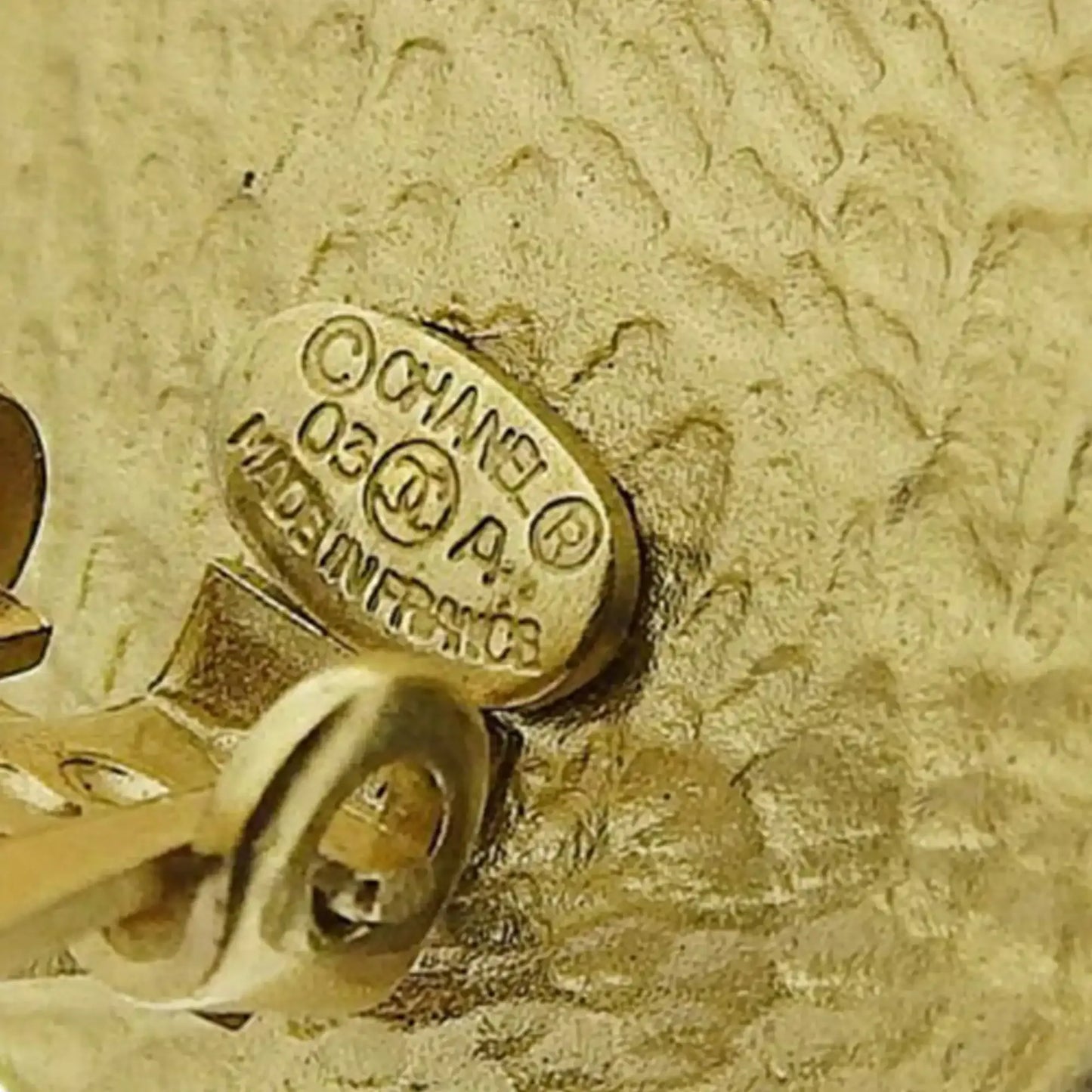 Chanel CC Resin and Gold Plated Button Clip On Earrings