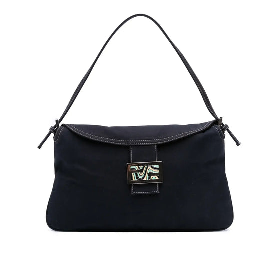 Fendi Canvas FF Marble Double Flap Shoulder Bag