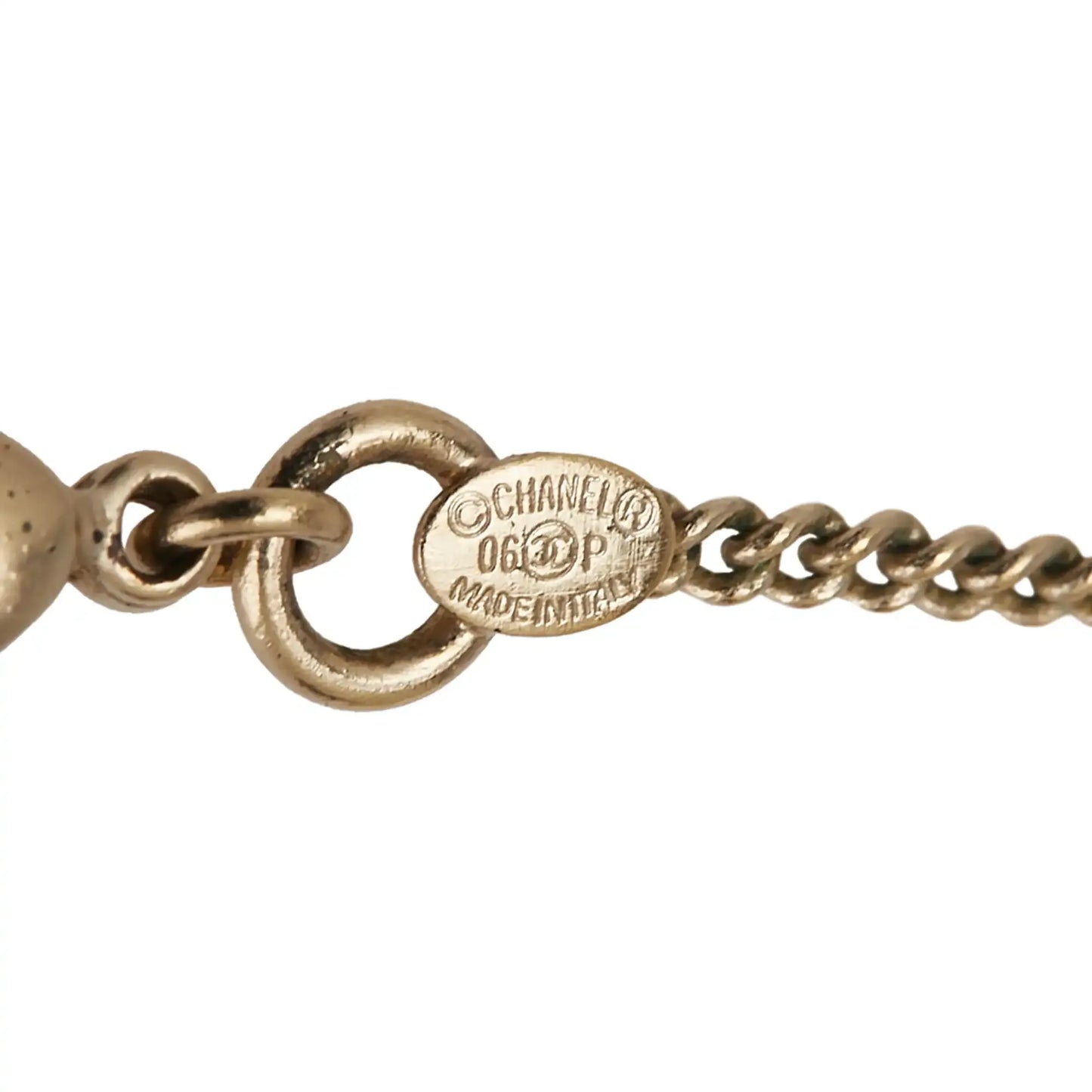 Chanel Gold Plated Enamel Camelia Pendant Necklace