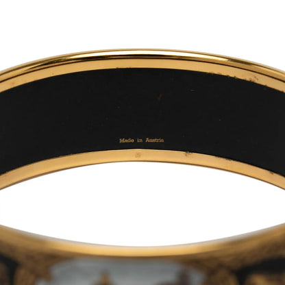 Hermès Wide Grand Apparat Horse Enamel Bangle 65
