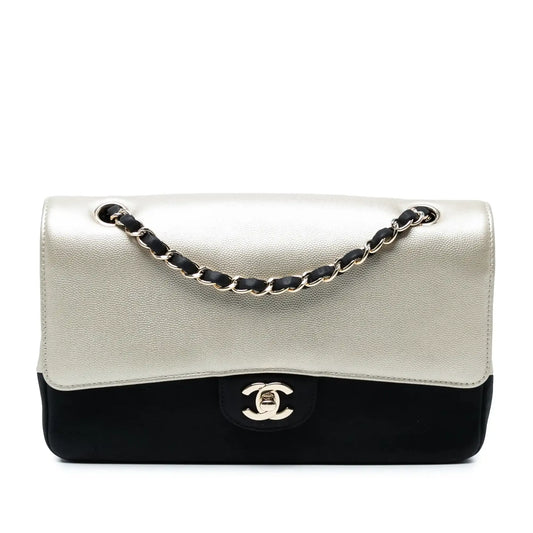 Chanel Medium Classic Bicolor Caviar Double Flap