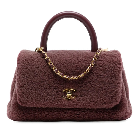 Chanel Small Shearling Coco Top Handle Bag
