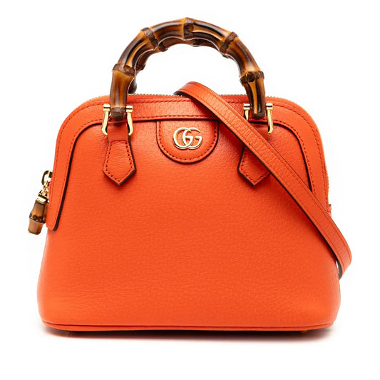 Gucci Mini Dollar Calfskin Bamboo Diana Dome Satchel