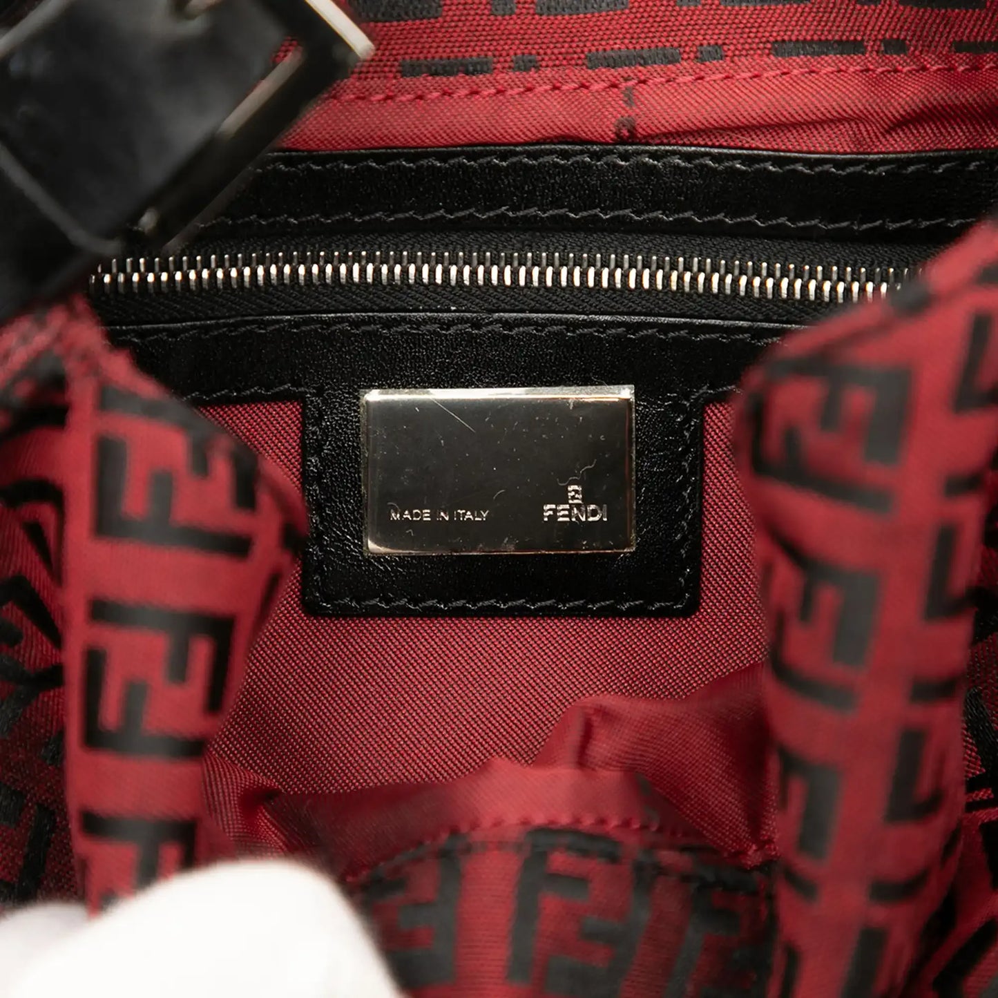 Fendi Zucchino Canvas Double Flap Shoulder Bag