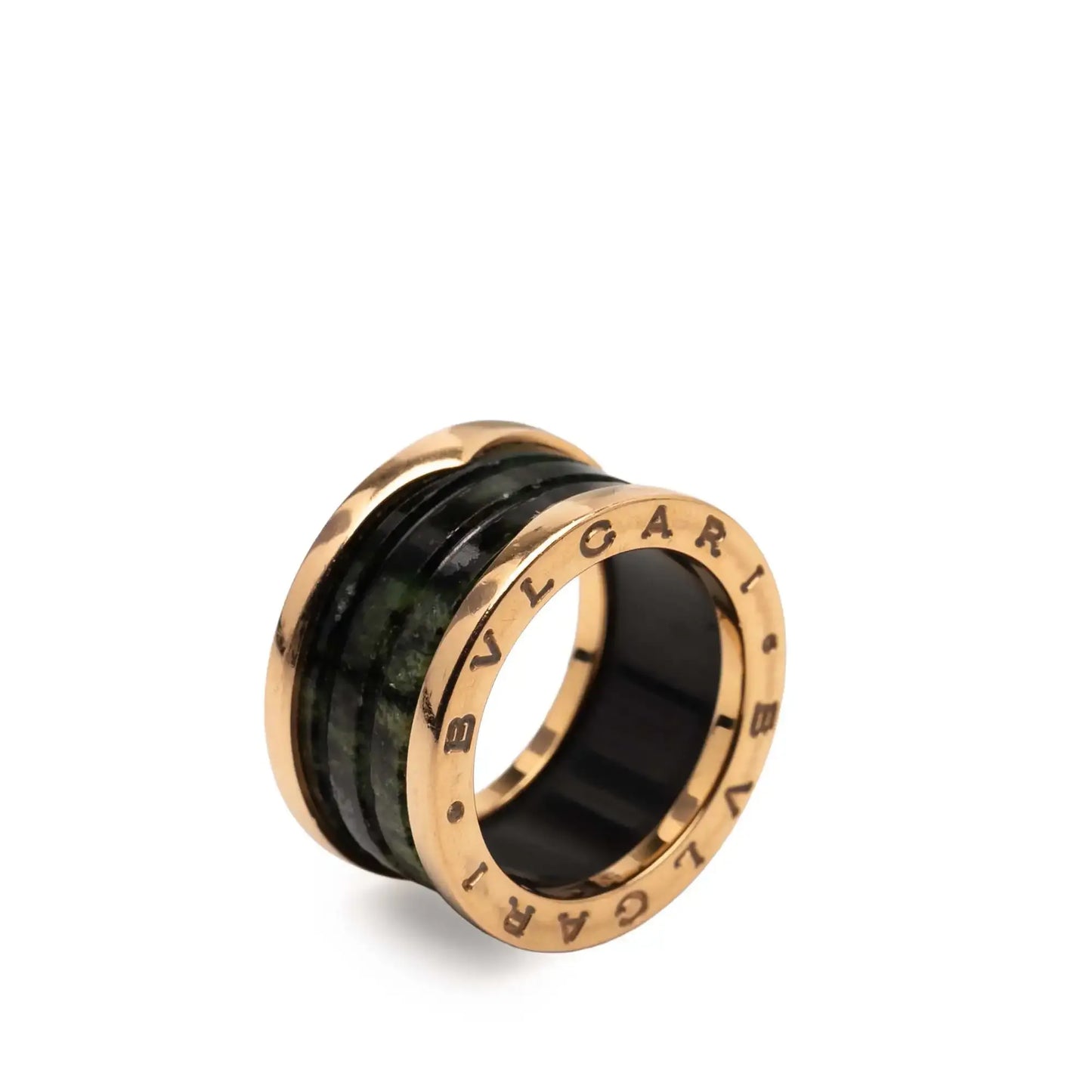 Bvlgari 18K Rose Gold and Bowenite B Zero1 Four Band Ring