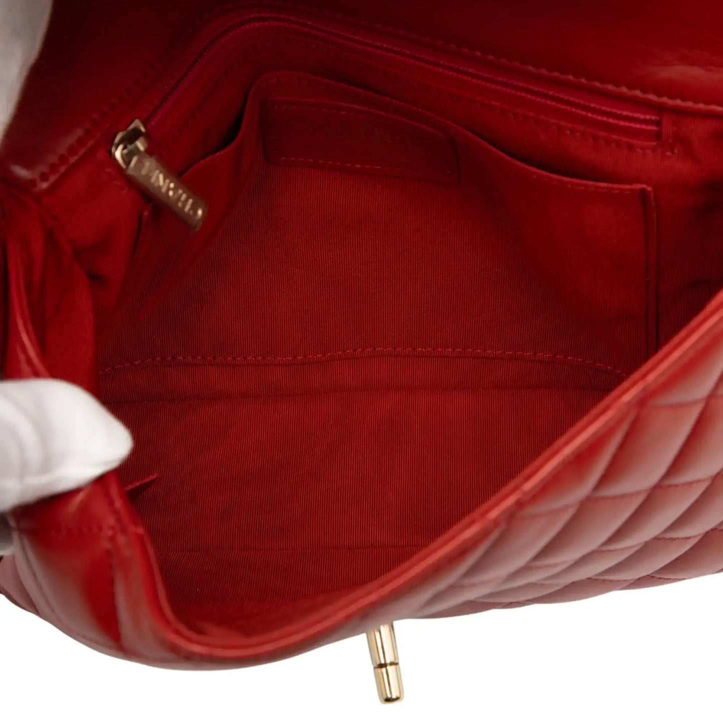 Chanel CC Quilted Calfskin Ruffle Strap Flap