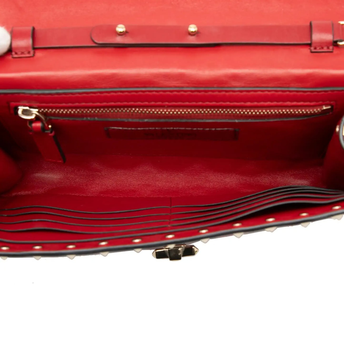 Valentino Leather Rockstud Spike Wallet on Chain