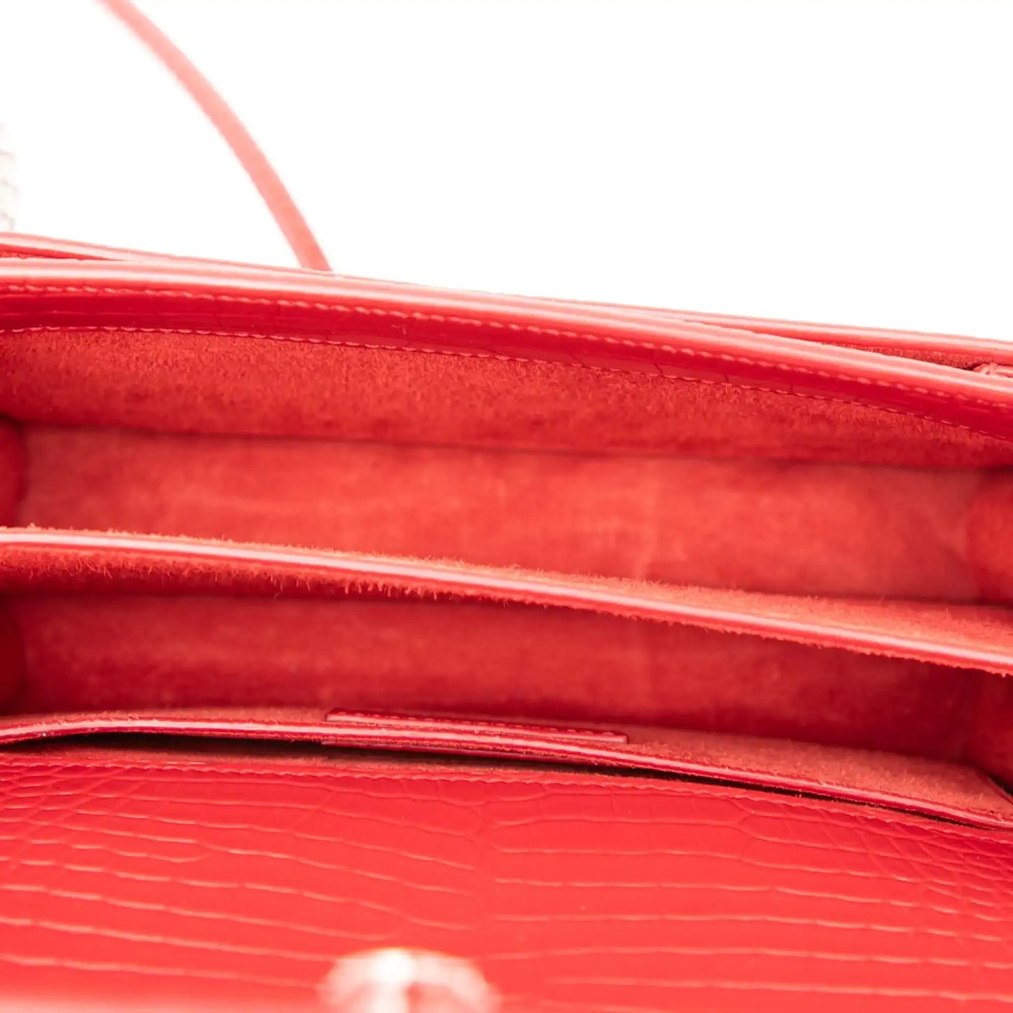 Saint Laurent Medium Croc Embossed Monogram Sunset Bag