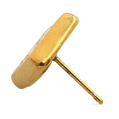 Chanel Gold Plated Logo Bullet Back Earrings