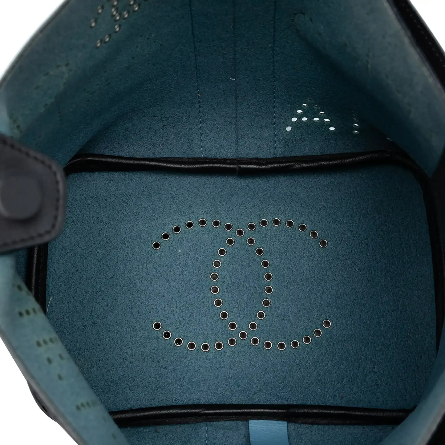 Chanel Small Perforated Calfskin Logo Eyelet Bucket Bag