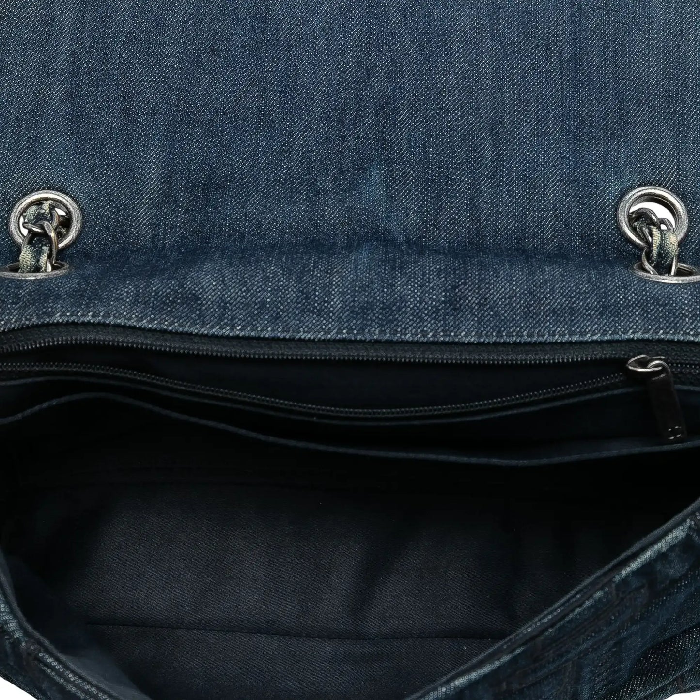 Chanel Medium Embroidered Denim Perfume Bottle Single Flap