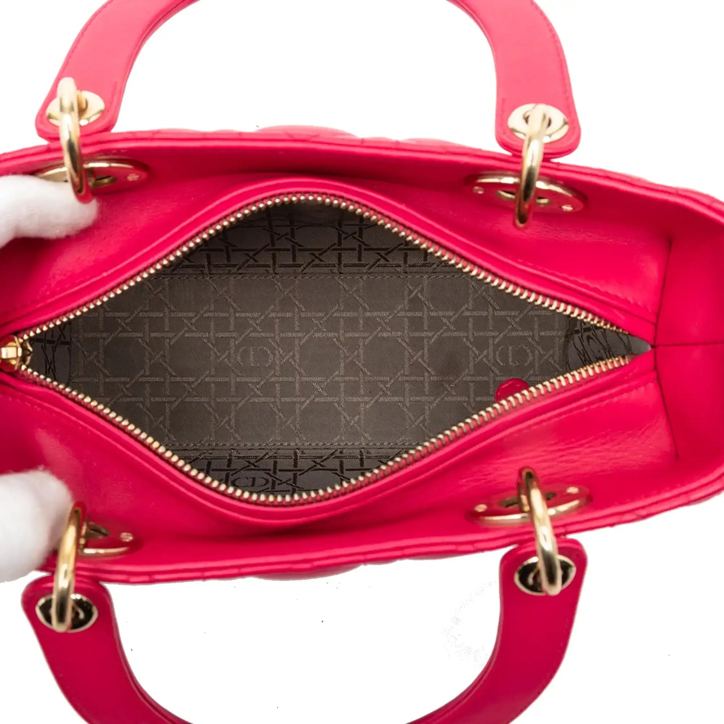 Dior Medium Lambskin Cannage Lady Dior