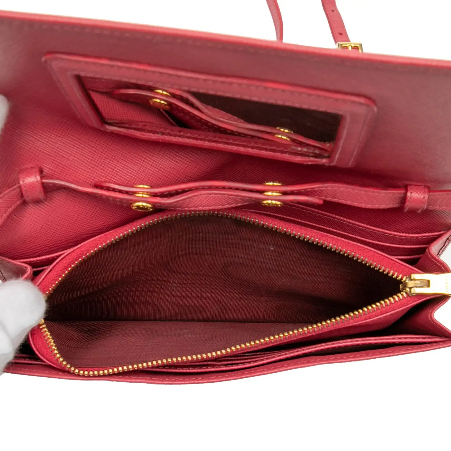 Prada Saffiano Wallet on Strap