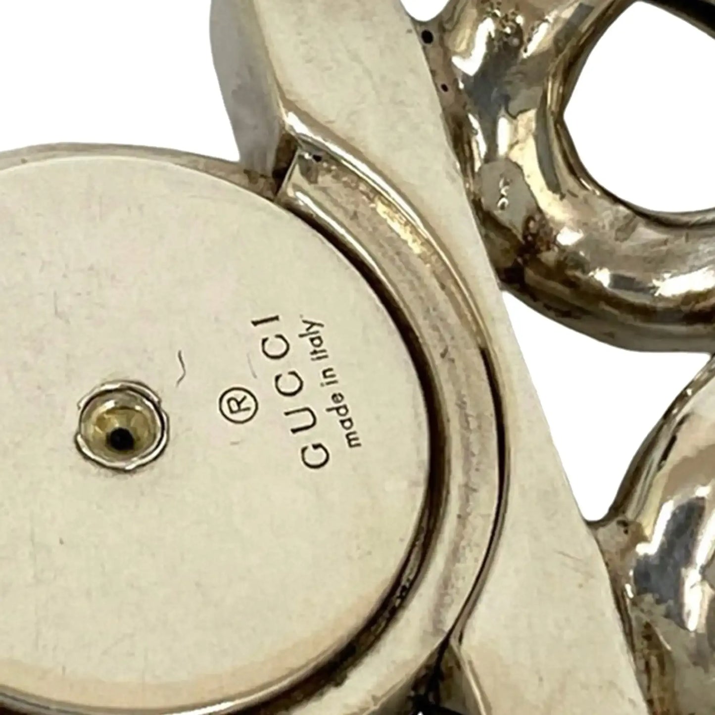 Gucci Sterling Silver Crest Logo Chain Bracelet