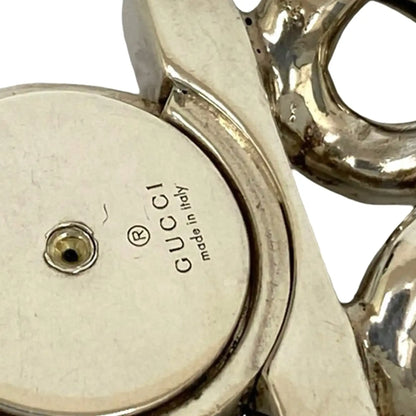 Gucci Sterling Silver Crest Logo Chain Bracelet