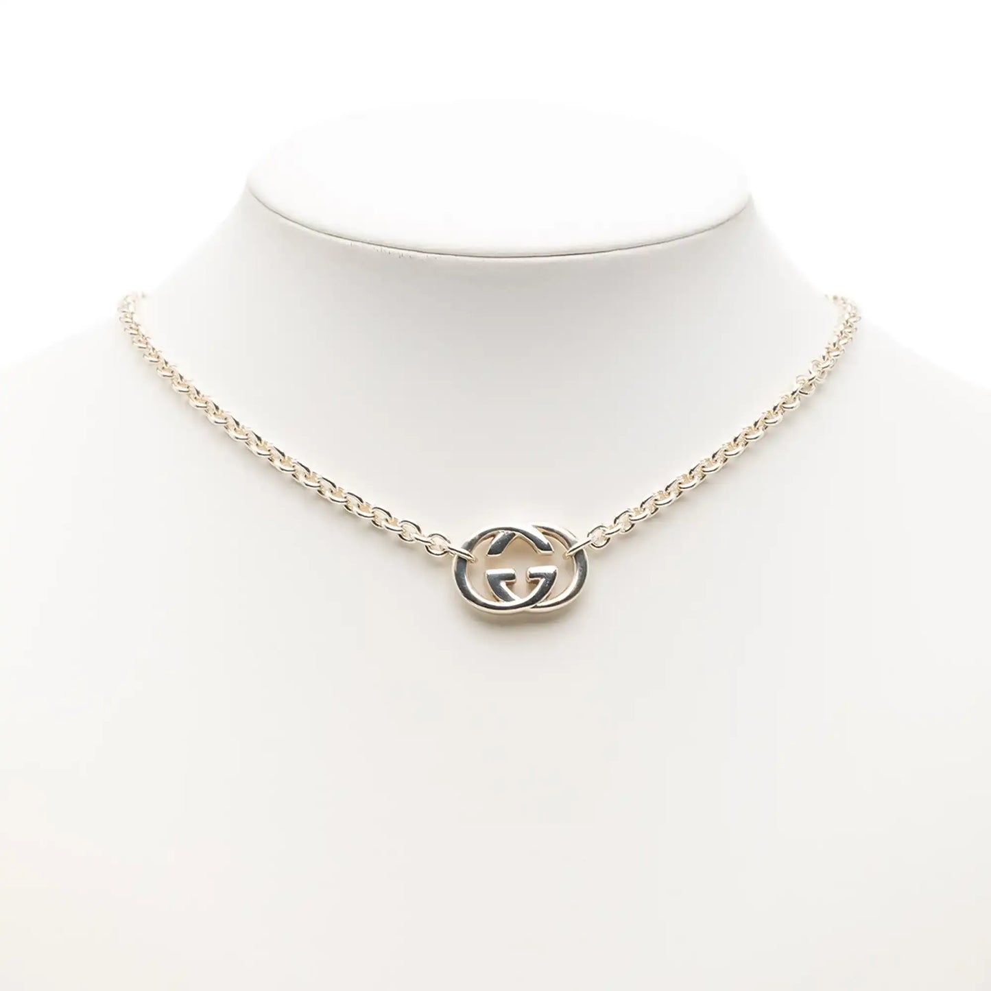 Gucci Sterling Silver Interlocking G Pendant Necklace