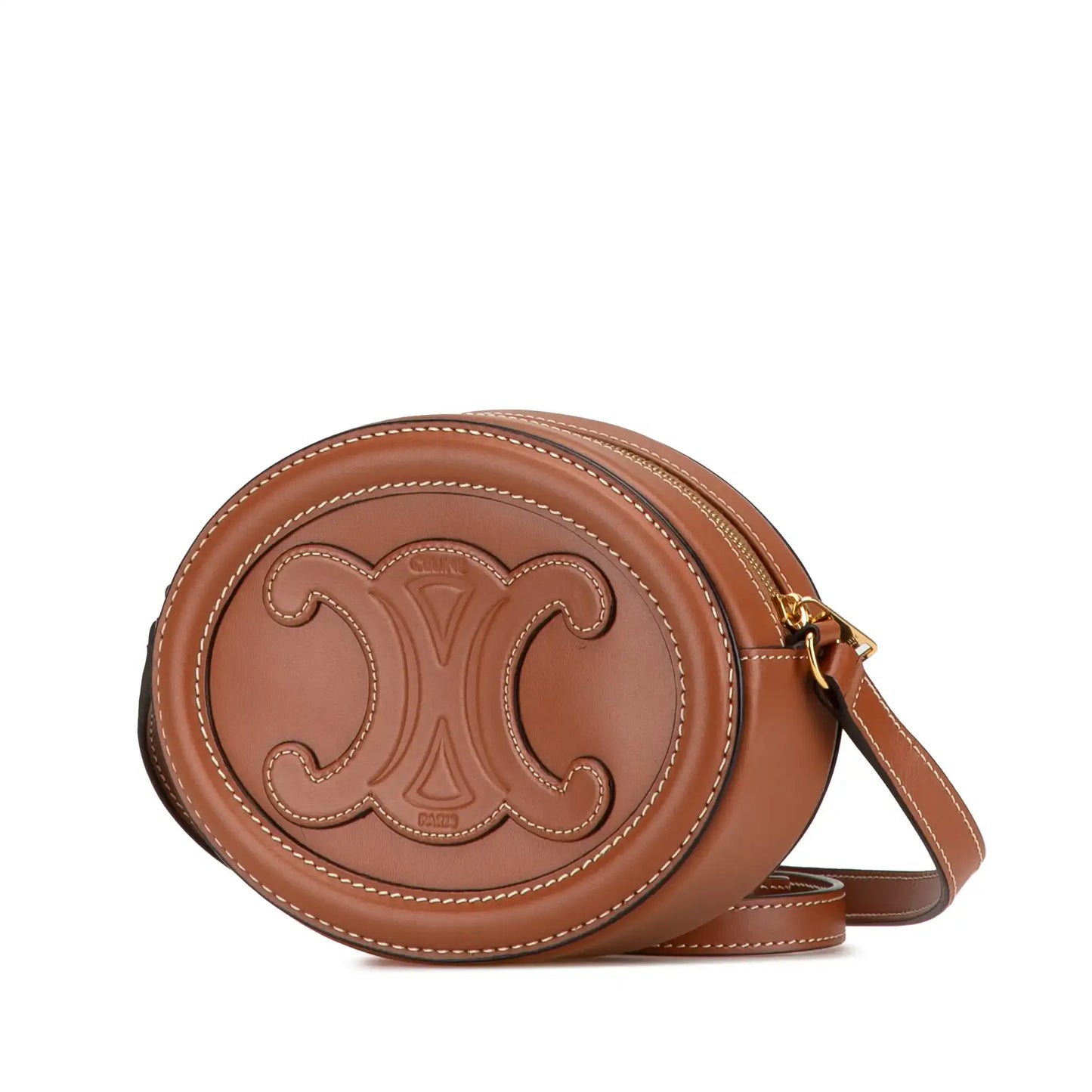 Celine Small Calfskin Cuir Triomphe Oval Crossbody