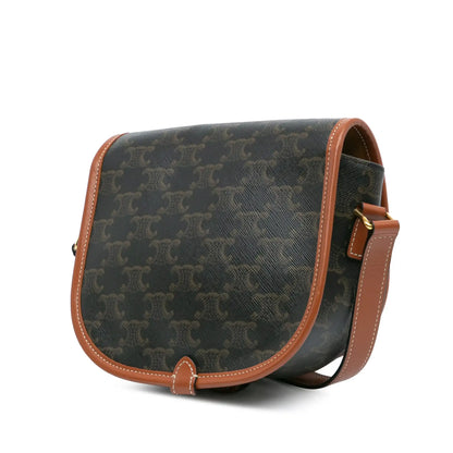 Celine Medium Triomphe Coated Canvas Folco Crossbody
