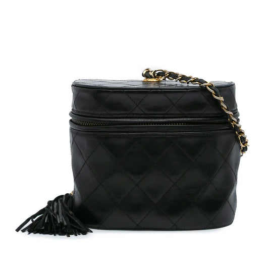 Chanel Quilted Lambskin Tassel Vanity Case