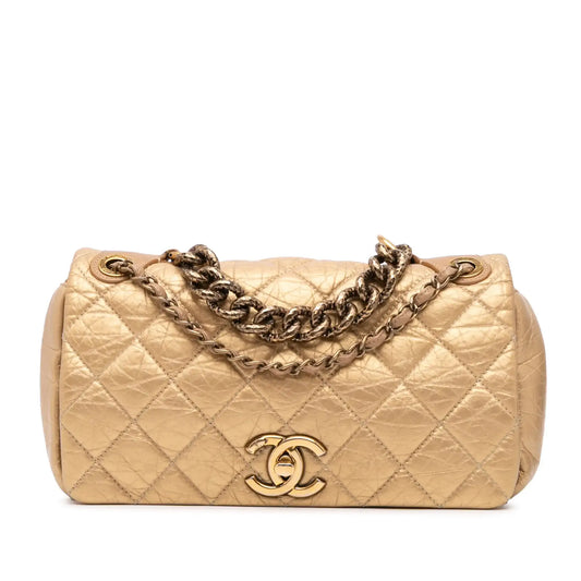 Chanel Medium Quilted Aged Calfskin Pondichery Flap