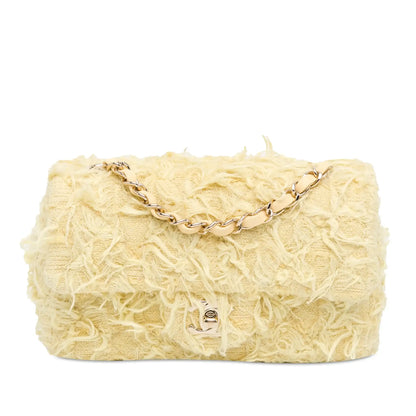 Chanel Mini Rectangular Classic Tweed Fringed Single Flap