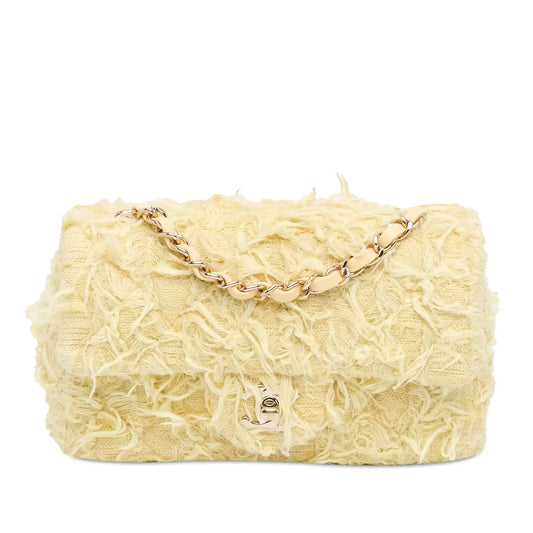 Chanel Mini Rectangular Classic Tweed Fringed Single Flap