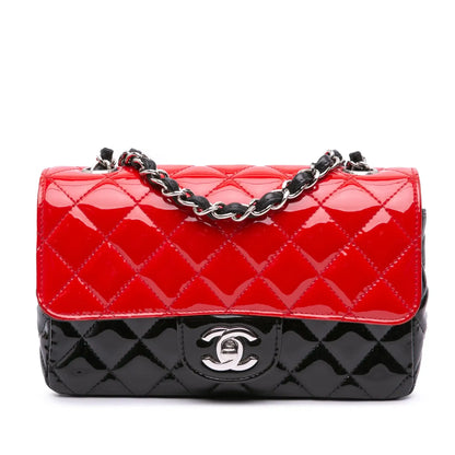 Chanel Mini Rectangular Classic Bicolor Patent Single Flap