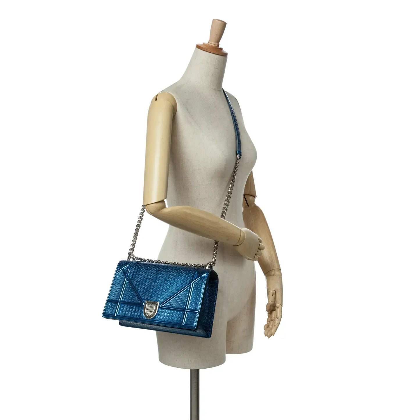 Dior Medium Metallic Patent Microcannage Diorama Crossbody