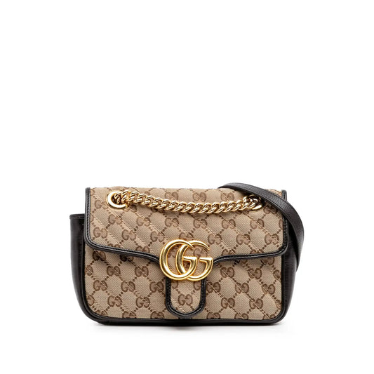 Gucci Mini GG Marmont Matelasse Canvas Flap Crossbody