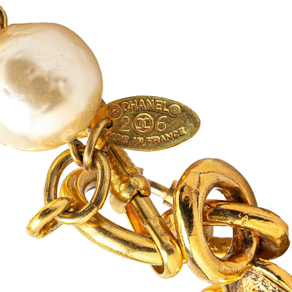 Chanel Gold Plated Faux Pearl Necklace