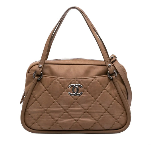 Chanel Quilted Iridescent Calfskin Relax CC Satchel