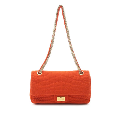 Chanel Reissue 2.55 Quilted Jersey Coco Croc Double Flap 225