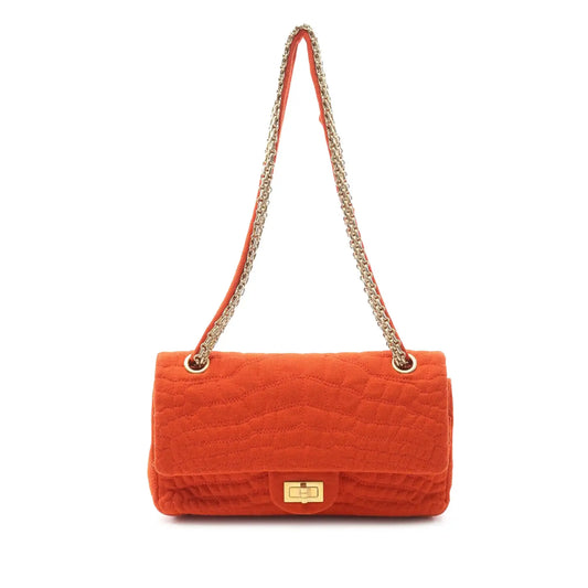 Chanel Reissue 2.55 Quilted Jersey Coco Croc Double Flap 225
