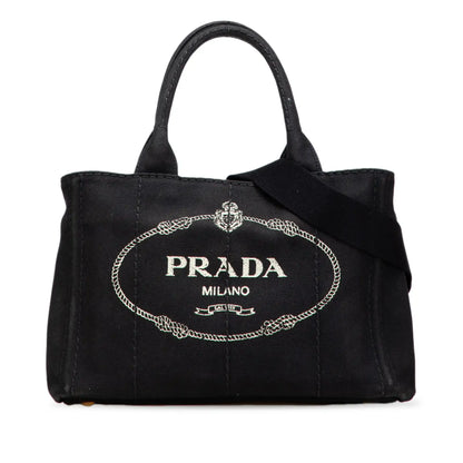 Prada Small Canvas Canapa Logo Satchel