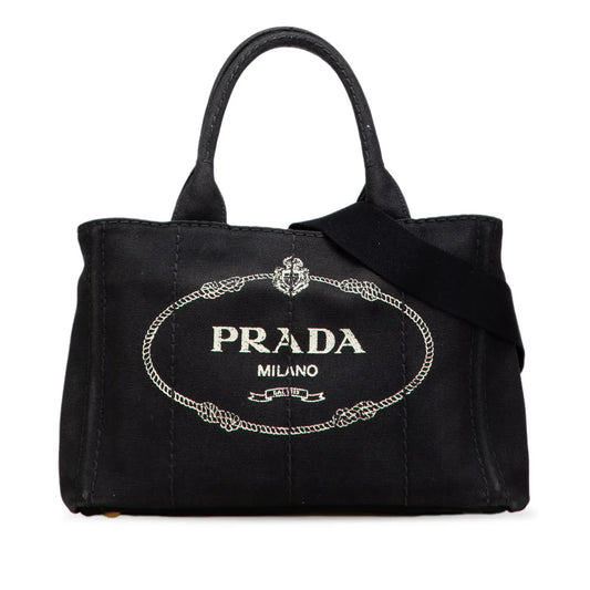 Prada Small Canvas Canapa Logo Satchel