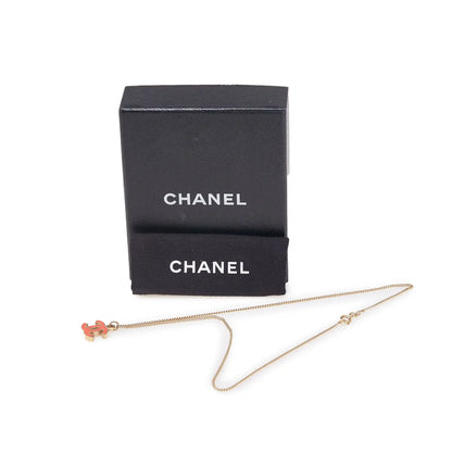 Chanel Gold Plated Enamel CC Pendant Necklace