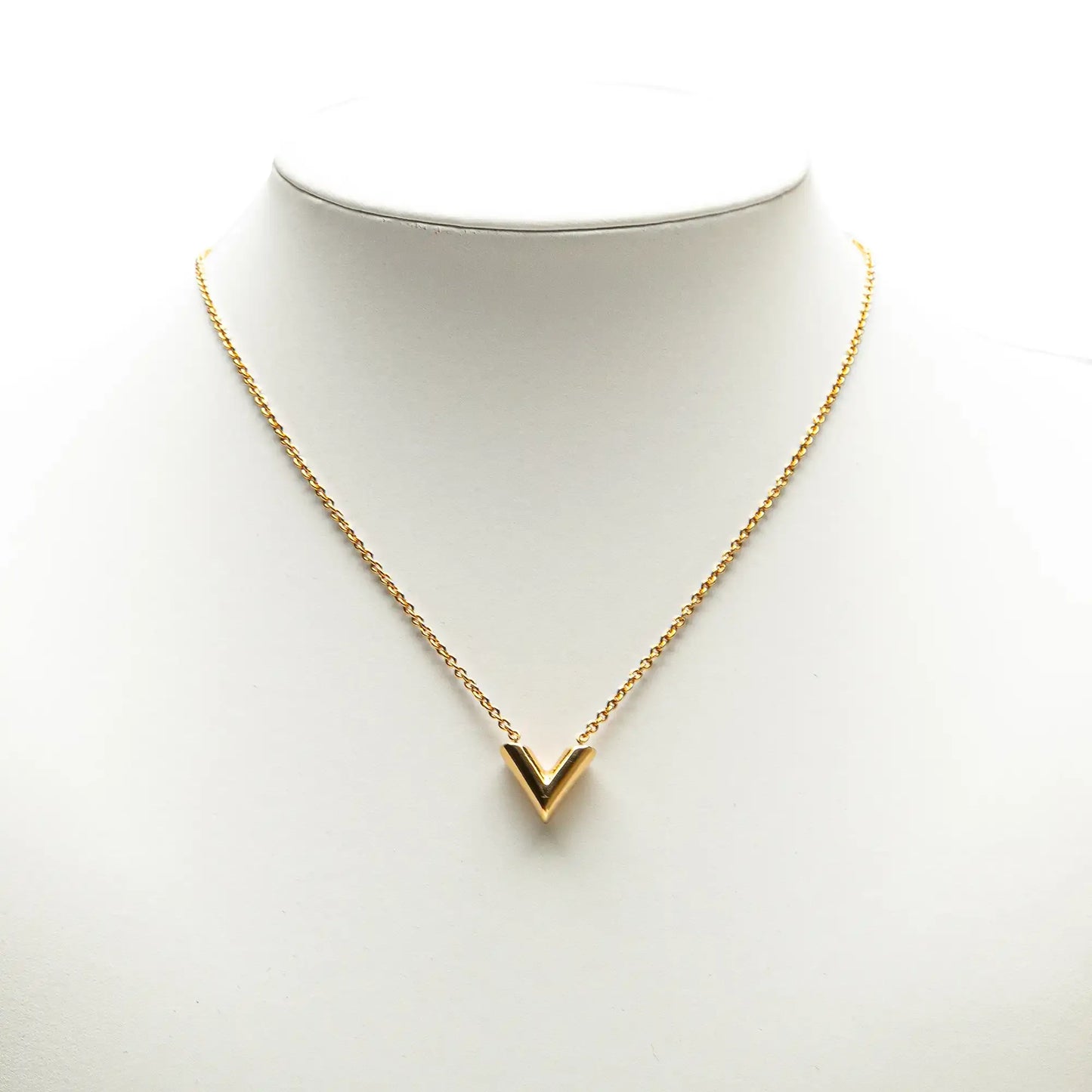 Louis Vuitton Gold Plated Essential V Necklace