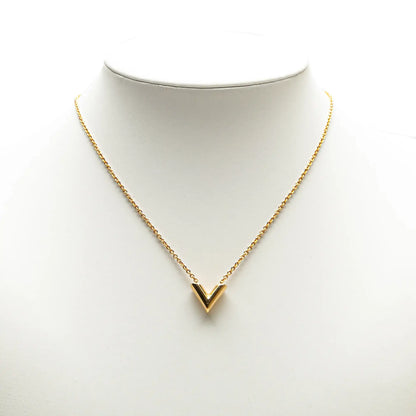 Louis Vuitton Gold Plated Essential V Necklace