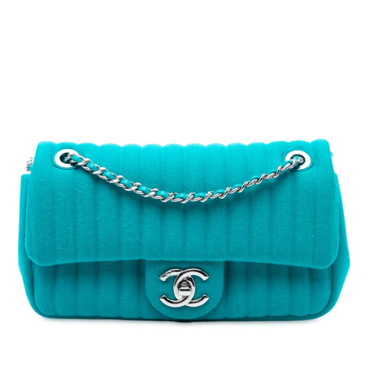 Chanel Mini Vertical Quilted Jersey Single Flap